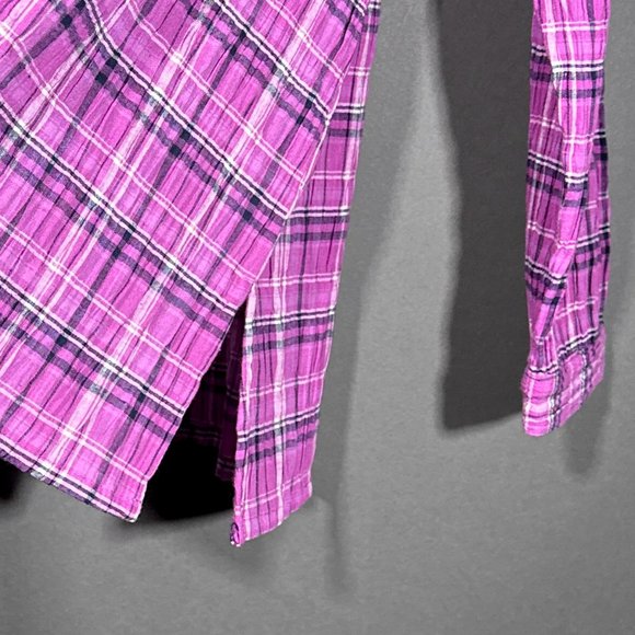 NWT Allison Daley Button Down Plaid Pink Shirt Size XL - Picture 6 of 11